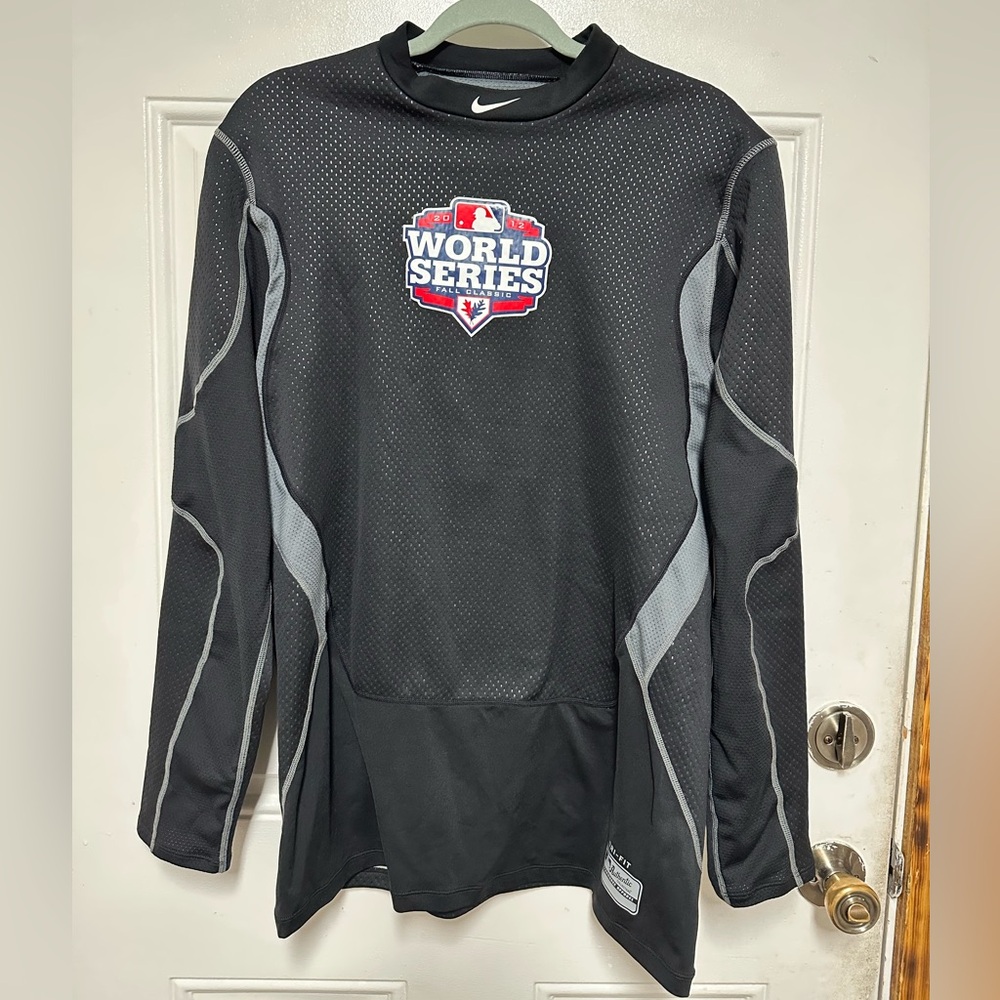 Nike Dri Fit Pro Combat MLB 2012 World Series Fitted Long Sleeve Authentic Large